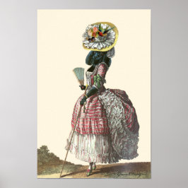 Black Poodle in Marie Antoinette Kostüm Drucken Poster