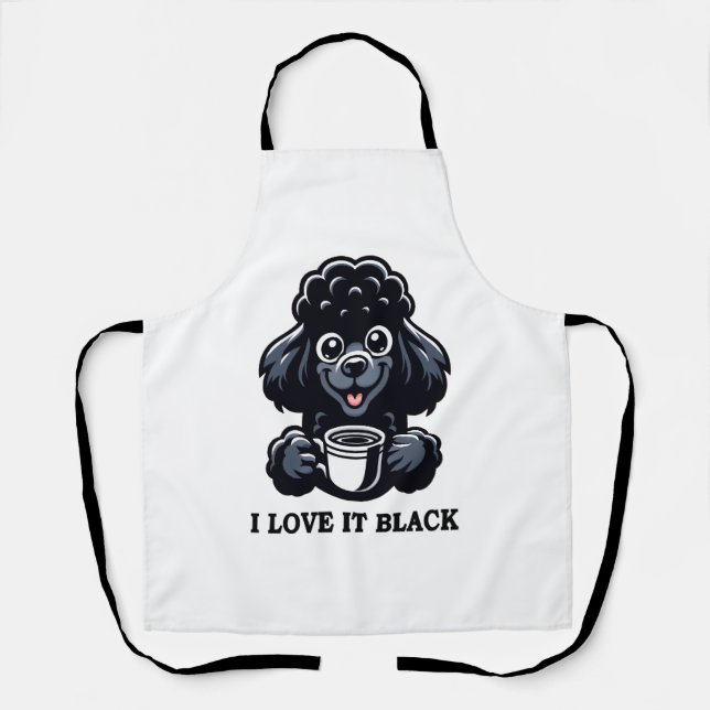 Black Poodle Lieben Black Coffee Schürze (Vorderseite)