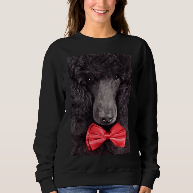Black Poodle Long Sweatshirt (Vorderseite)