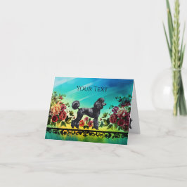 Black Poodle Notecard Dankeskarte