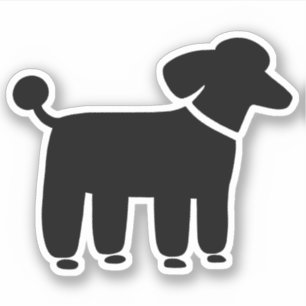 Black Poodle Pet Hund Design Vinyl Sticker