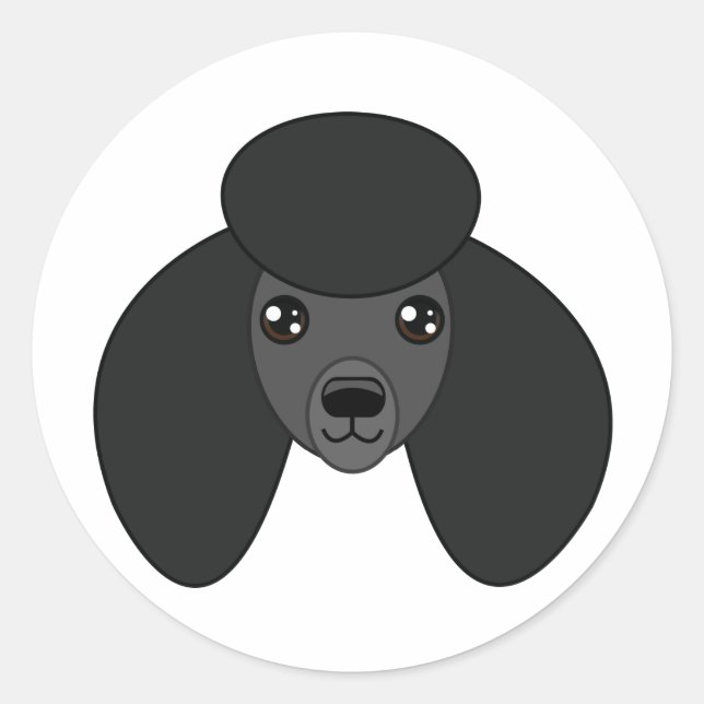 Black Poodle Stickers (Vorderseite)