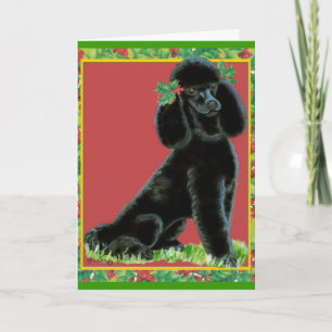 Black Poodle Weihnachten- und Feiertagskarte mit H