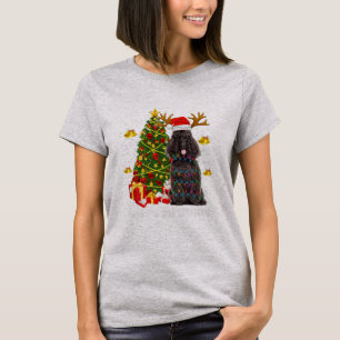 Black Poodle Weihnachtsbaum Lichter Weihnachten We T-Shirt