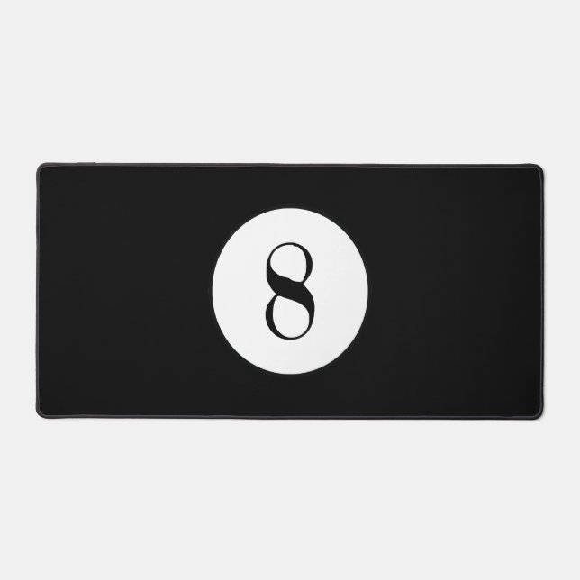 Black Pool Ball Nummer 8 Ball Schreibtischunterlage (Vorderseite)