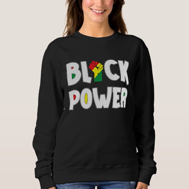 Black Power African American Fist Raised Fist Blac Sweatshirt (Vorderseite)