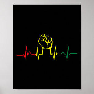 Black Power Faust Herzschlag Afroamerikanischer St Poster