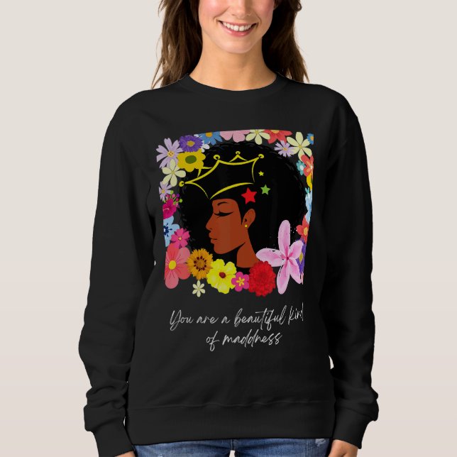 Black Power Girl Magic Afro Queen Black Prix Flow Sweatshirt (Vorderseite)