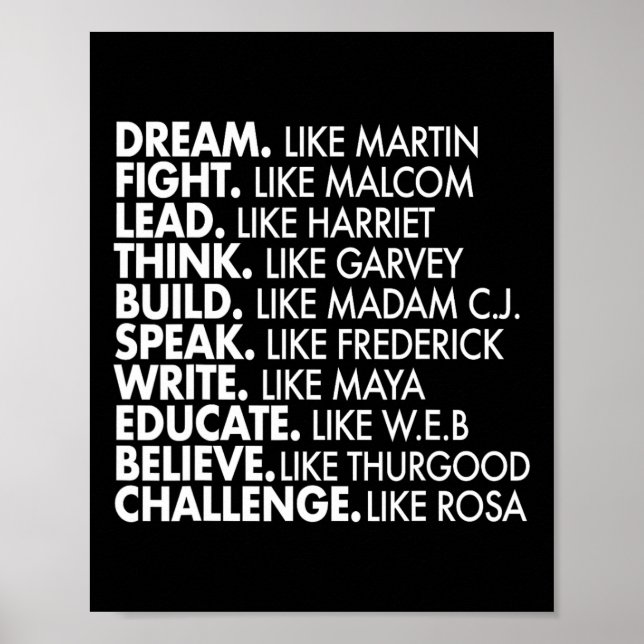 Black Power Historic Black Leaders African Black H Poster (Vorne)