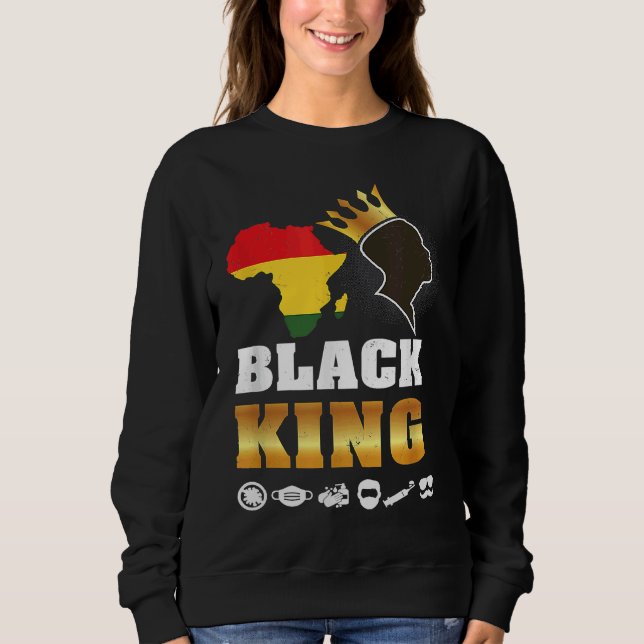 Black Pride King Definition  African Plus Size Gra Sweatshirt (Vorderseite)
