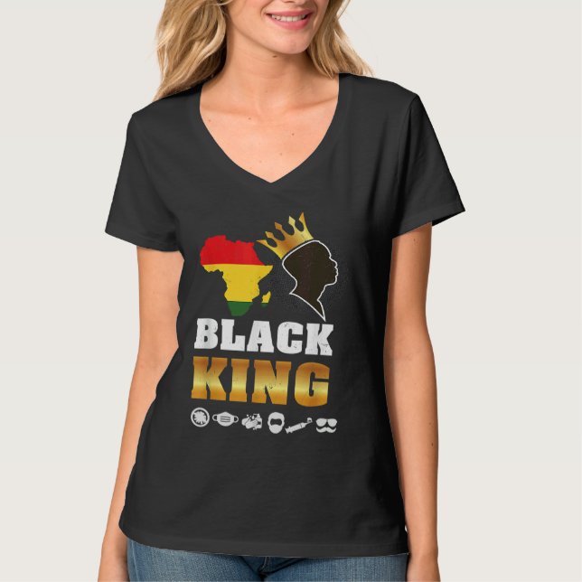 Black Pride King Definition  African Plus Size Gra T-Shirt (Vorderseite)
