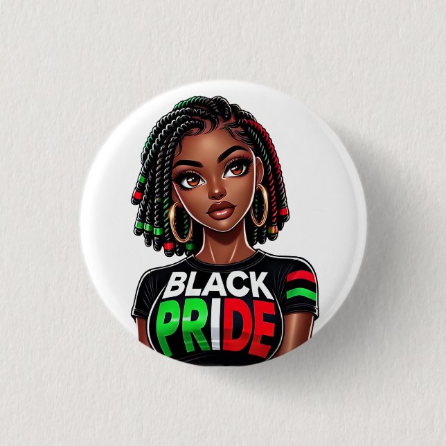 Black Pride Lady Button (Vorderseite)