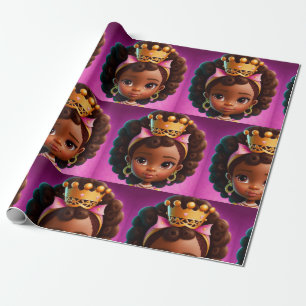 Black Princess, Black Girl Baby Girl, Royalty Geschenkpapier