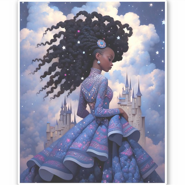 Black Princess Fantasy Art Aufkleber (Vorderseite)