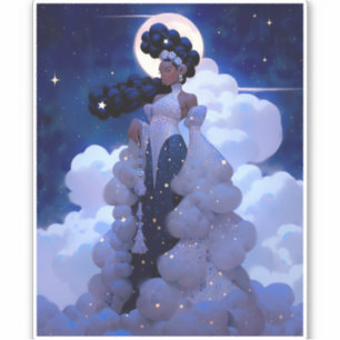 Black Princess Fantasy Art Aufkleber