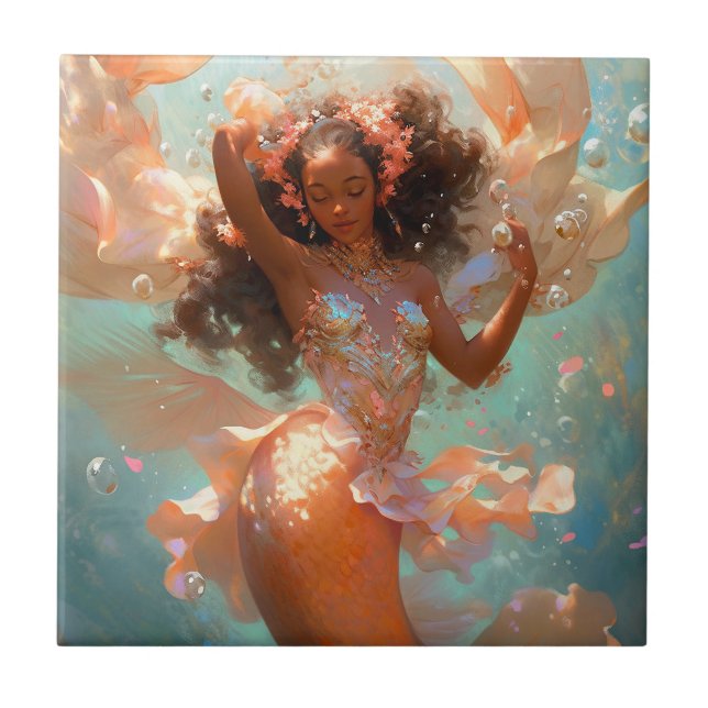 Black Princess Fantasy Art Fliese (Vorderseite)