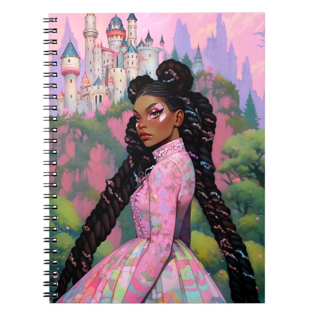 Black Princess Fantasy Art Notizblock (Vorderseite)