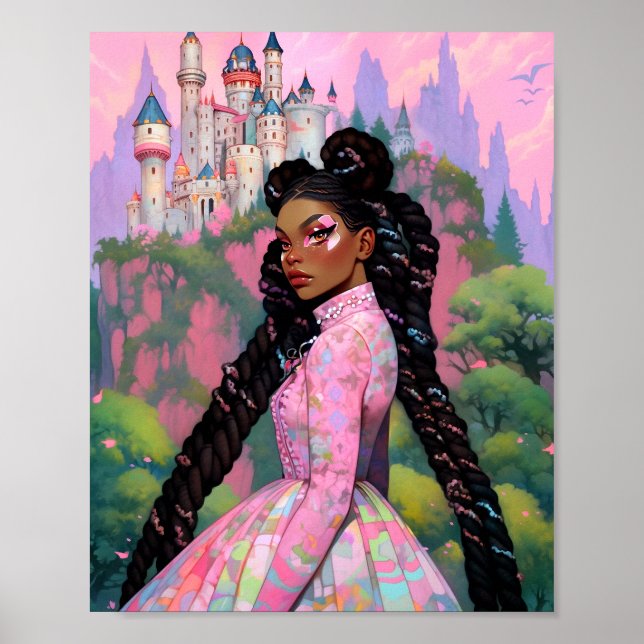Black Princess Fantasy Art Poster (Vorne)