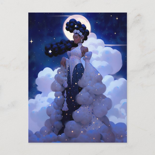 Black Princess Fantasy Art Postkarte (Vorderseite)