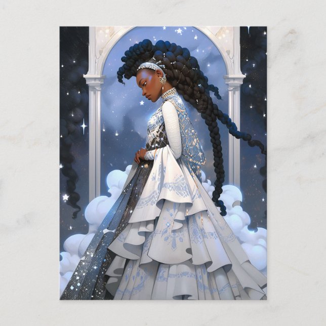Black Princess Fantasy Art Postkarte (Vorderseite)