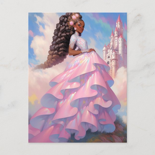 Black Princess Fantasy Art Postkarte (Vorderseite)