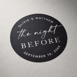 Black Probe Dinner | Nacht vor Elegant Runder Aufkleber