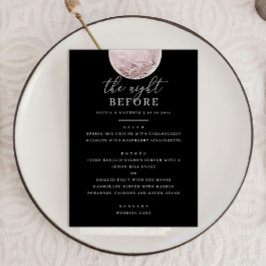 Black Probe Dinner | Weichrosa Blush Moon Menükarte