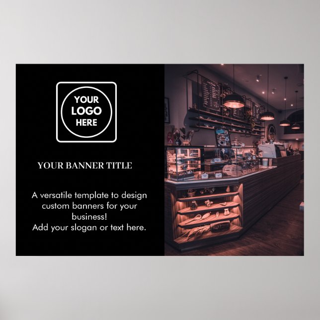 Black Promotion Poster | Benutzerdefiniertes Firme (Vorne)