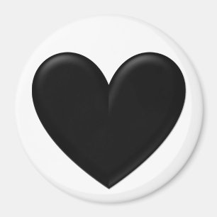 Black Puffy Heart Magnet
