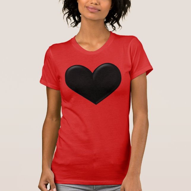 Black Puffy Heart T-Shirt (Vorderseite)
