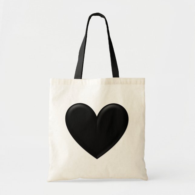 Black Puffy Heart Tragetasche (Vorne)