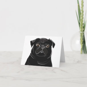 Black Pug Note Card Karte