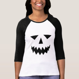 Black Pumpkin Face Raglan T - Shirt