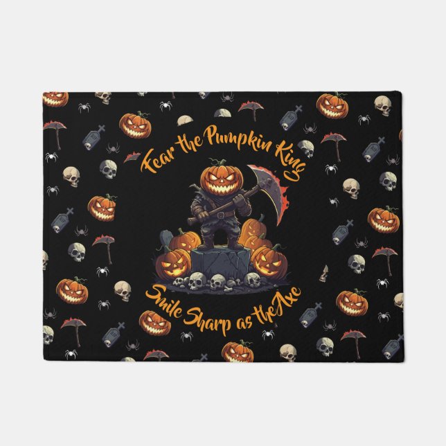 🖤 Black Pumpkin King Halloween Doormat 🎃 Fußmatte (Vorderseite)
