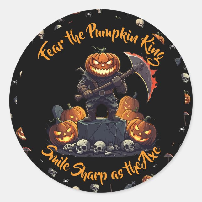 🖤 Black Pumpkin King Halloween Sticker 🎃 (Vorderseite)