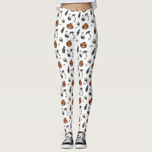 🖤 Black Pumpkin King Kid Leggings 🎃 (Vorderseite)