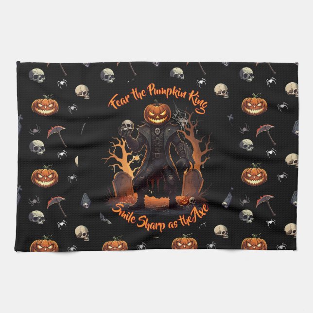 🖤 Black Pumpkin King Kitetücher 🎃 Geschirrtuch (Horizontal)