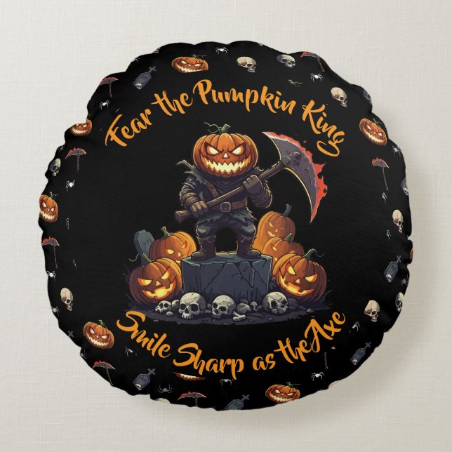 🖤 Black Pumpkin King Throw Kissen 🎃 (Vorderseite)