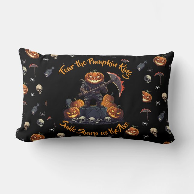 🖤 Black Pumpkin King Throw Kissen 🎃 (Vorderseite)