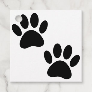 Black Puppy Paw druckt Liebesmarken Geschenkanhänger