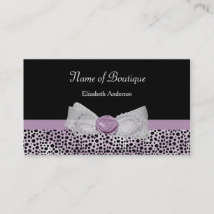 Black Purple Bow Boutique Visitenkarte