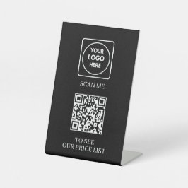 Black QR Code Price List | Scan Me Business Logo Sockelschild