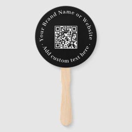 Black QR | Modern Minimalist Round Design Fächer