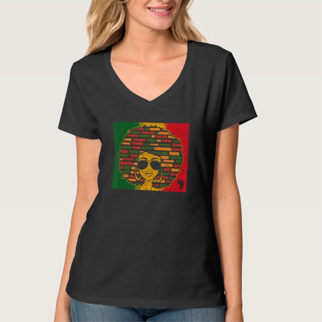 Black Queen African Black Girl Black History M T-Shirt (Vorderseite)