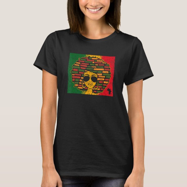 Black Queen African Black Girl Black History M T-Shirt (Vorderseite)