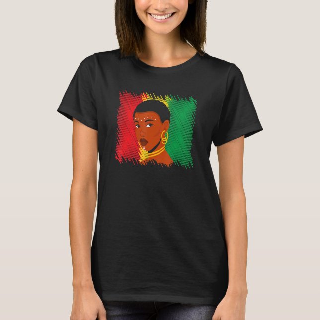 Black Queen African Black Girl Black History Mon T-Shirt (Vorderseite)