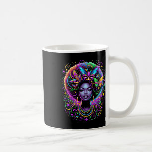 Black Queen Afro African Butterfly Beads Mask Mard Kaffeetasse