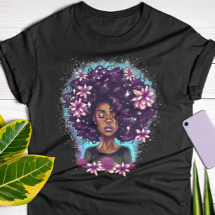 Black Queen Afro Melanin Grabungskunst T-Shirt