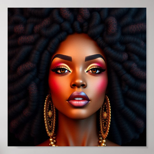 Black queen, afrocentric, blacknificent, woman, me poster (Vorne)