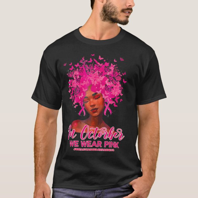 Black Queen Brustkrebs im Oktober tragen wir rosa T-Shirt (Vorderseite)